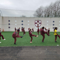 Dancing up a storm in Ms Kennys PE lesson today! Well done to the girls who won the dance off this week - that's one apiece - can't wait to see who nails it next week 