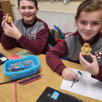Making our own Gingerbread Men in 5th Class